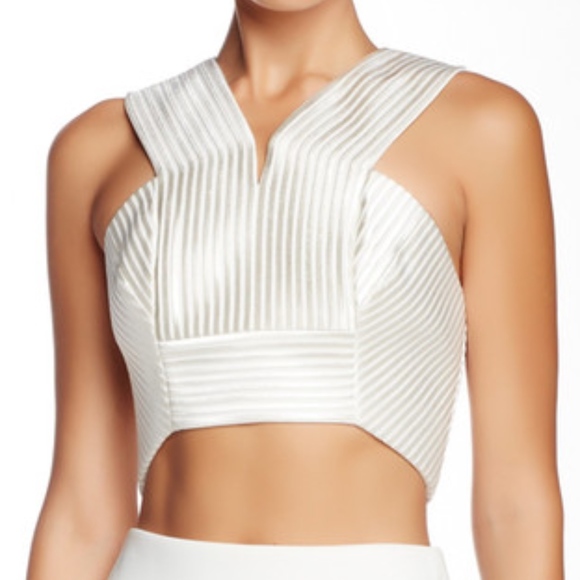 Robert Rodriguez Striped Embroidery Crop Top - Picture 1 of 3